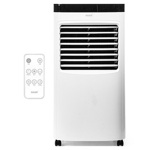 한경희생활과학 HAAN-L700 에어쿨러냉풍기의 전면과 조작부 모습