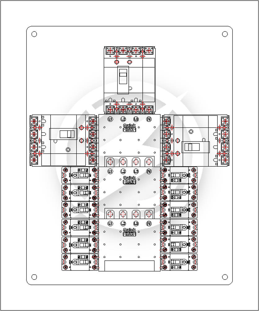 주식회사 거성종합전기에서 주문한 3상 분전반의 내부 구성.