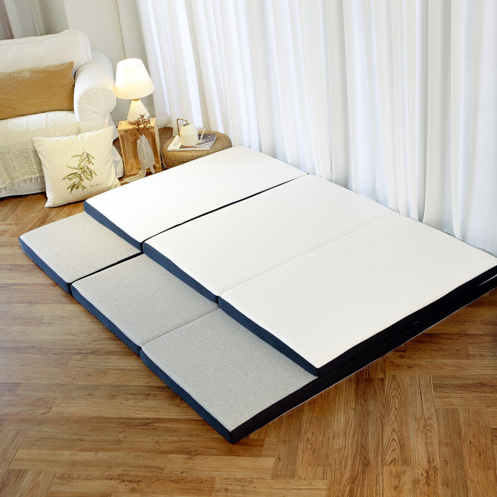 라누베 에어코일매트리스의 내부 구조를 보여주는 이미지, 통기성이 뛰어난 특징.