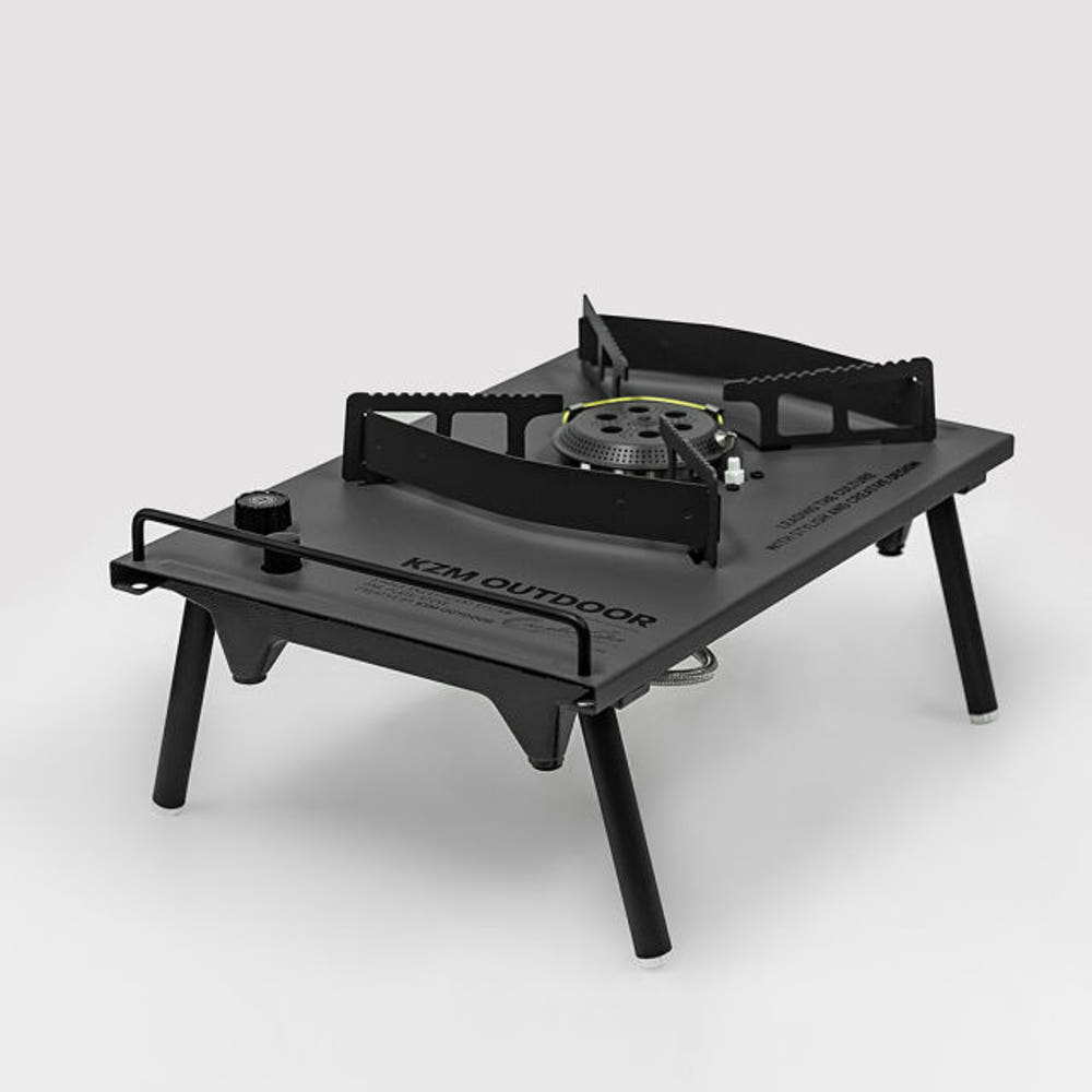 일반 버너와 비교하여 카즈미 원 플레이트 스토브의 차별점을 설명하는 이미지.