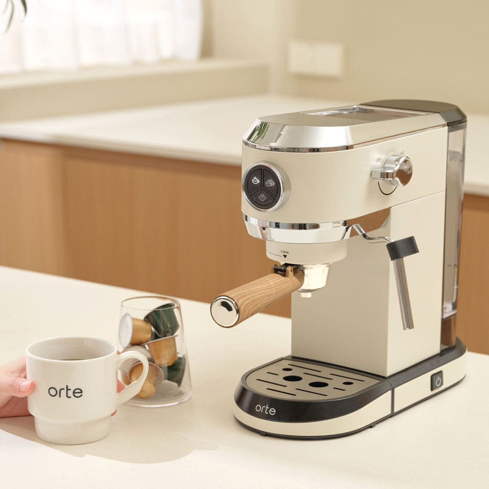 오르테 OCK-351A 커피머신의 예열 속도를 보여주는 이미지, 빠른 준비 시간