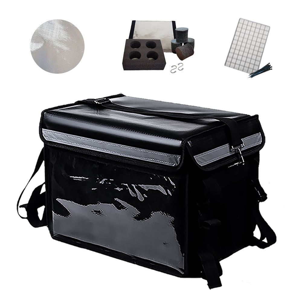 가성비 만땅몰 자전거 배달가방 62L의 내부 구조를 설명하는 이미지.