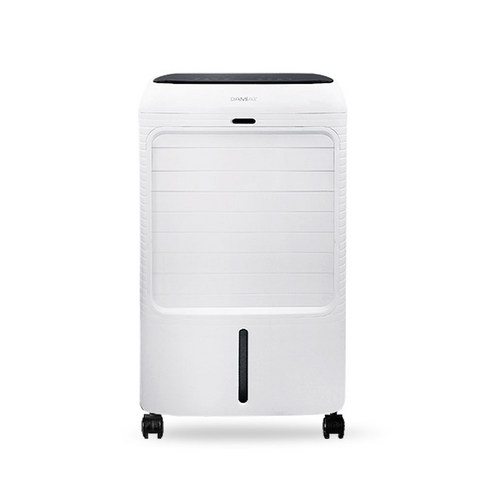 트레톤 초강력 대형 냉풍기의 전면 모습과 리모컨 기능 설명