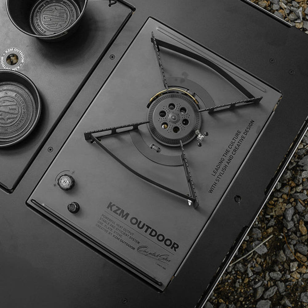 IGT 규격에 맞춰 설치된 카즈미 가스버너의 전체 모습.