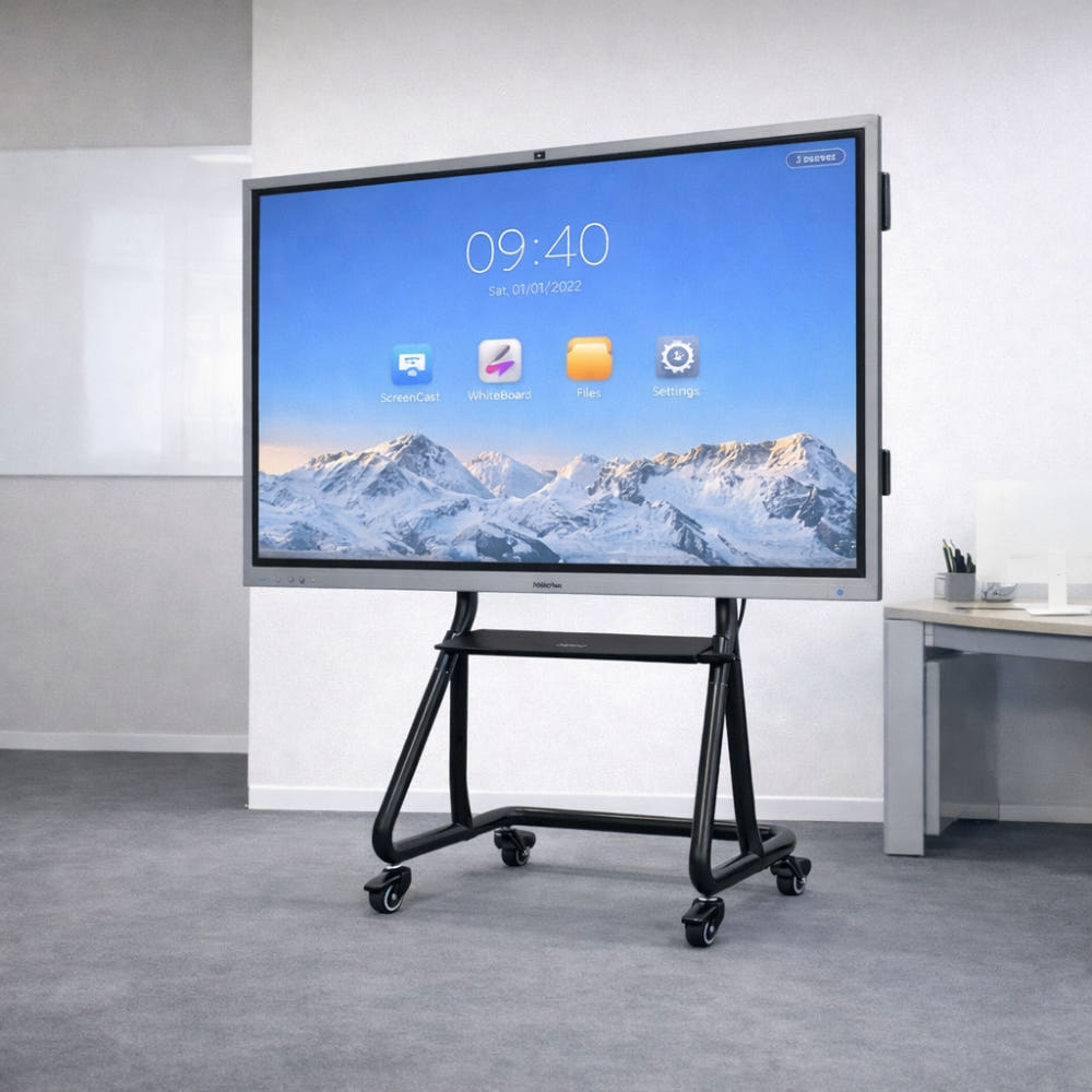 하이크비전 전자칠판의 크기 비교, 55인치와의 차이를 보여주는 이미지