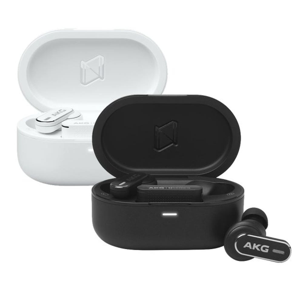 PC와 연결된 AKG N5 HYBRID 블루투스이어폰의 모습