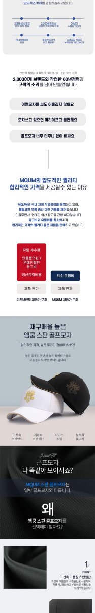 타이틀리스트 골프웨어와 MQUM 모자 비교 이미지