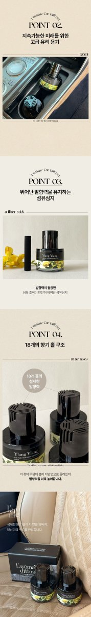 향 지속력에 대한 설명을 담고 있는 이미지로, 디퓨저 사용 후의 향기 변화를 나타냅니다.